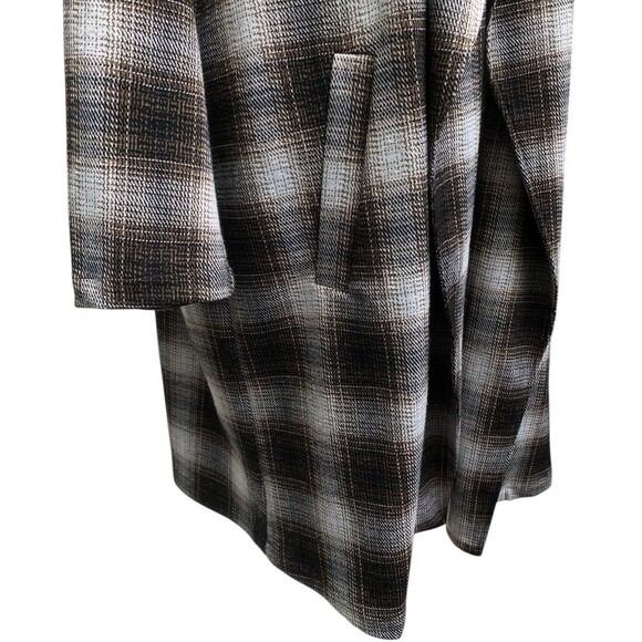BB Dakota Steve Madden Academia Plaid Longline Blazer Jacket Brown Size L - Picture 5 of 12